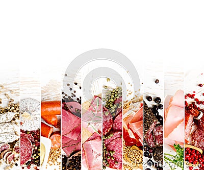 Ham and Salami Mix Stock Photo