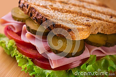 Ham and tomato sandwich Stock Photo