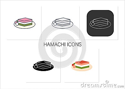 Hamachi icons set Vector Illustration