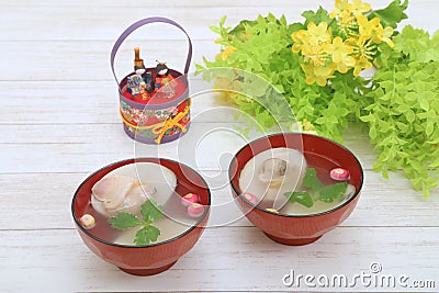 Hamaguri Soup in the Japanese Doll Festival Stock Photo