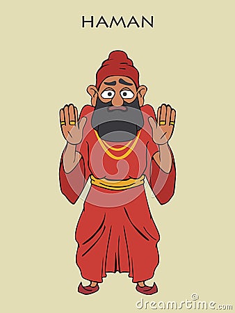 Haman from the Book of Esther cartoon Vector Illustration
