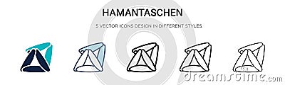 Hamantaschen icon in filled, thin line, outline and stroke style. Vector illustration of two colored and black hamantaschen vector Vector Illustration
