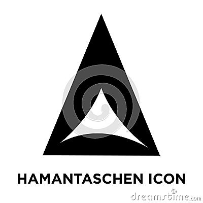 Hamantaschen icon vector isolated on white background, logo concept of Hamantaschen sign on transparent background, black filled Vector Illustration