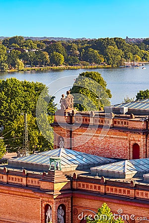 Aussenalster Outer Alster lake in Hamburg, Germany Stock Photo