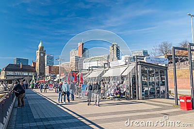 View promenade of the St. Pauli in Hamburg Editorial Stock Photo