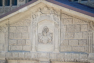 Hamburg. GERMANY - JUNE 2016: Details of the interior facade of the building of the tunnel under the river Elbe, St Editorial Stock Photo