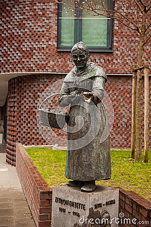 Statue of the famous lemon seller Henriette Johanne Marie MÃ¼ller Editorial Stock Photo