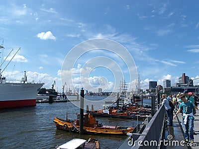 Hamburg harbor scenery Editorial Stock Photo