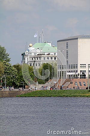 Hamburg, Hotel Atlantic and Kunsthalle Hamburg Editorial Stock Photo