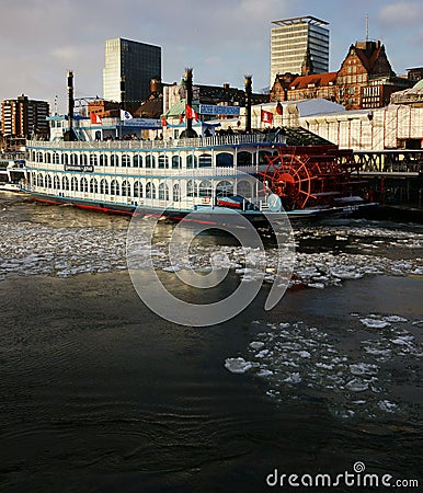 Hamburg Paddle Steamer Editorial Stock Photo