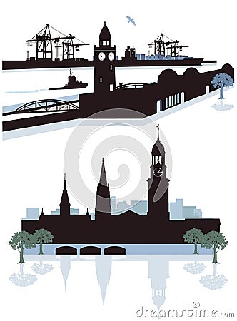 Hamburg Silhouette Vector Illustration