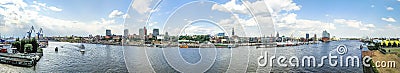 Hamburg Skyline from the air, Germany Stock Photo