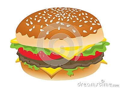 Delicious Hamburger Vector Illustration