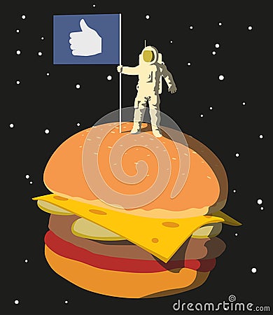 On hamburger Vector Illustration