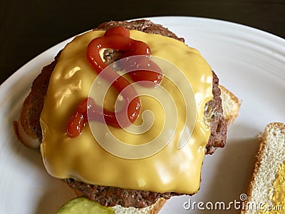 Hamburger with Cheese Stock Photo