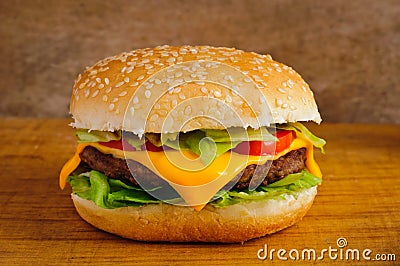 Hamburger closeup Stock Photo