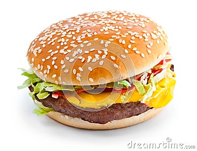 Hamburger closeup photo Stock Photo