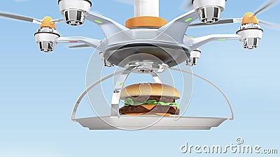 Hamburger de transport de bourdon pour le concept de la livraison d'aliments de préparation rapide illustration de vecteur Hamburger de transport de bourdon pour le concept de la livraison d'aliments de préparation rapide illustration de vecteur