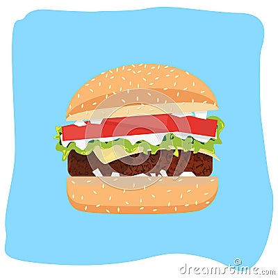 Hamburger Cartoon Illustration