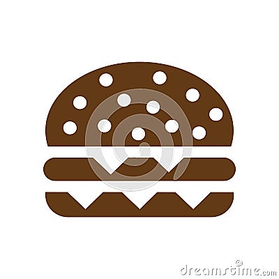 Hamburger flat icon - vector Vector Illustration