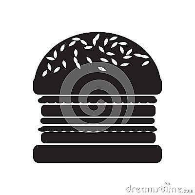 Hamburger flat vector icon Vector Illustration