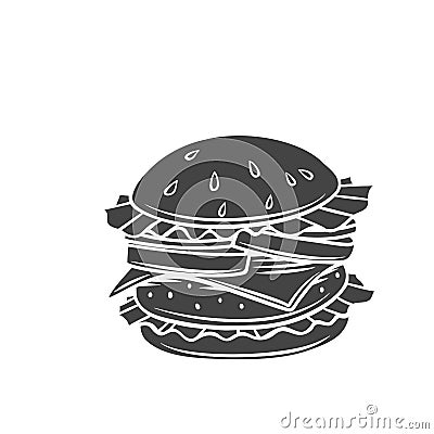 Hamburger glyph icon Vector Illustration