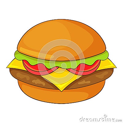 Hamburger icon, cartoon style Vector Illustration