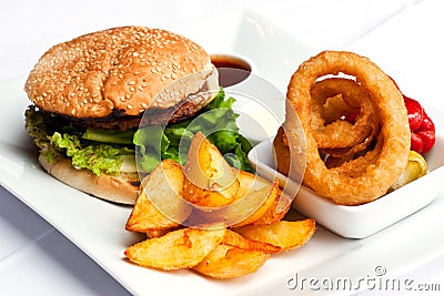 Hamburger meal Stock Photo