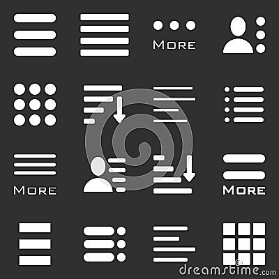 Hamburger Menu Icons Set. Vector Illustration