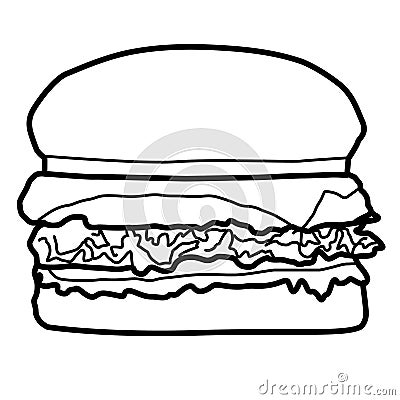 Hamburger is a popular Western food that is easily eaten, delicious, popular in the world and there are everywhere in fastfood mea Vector Illustration