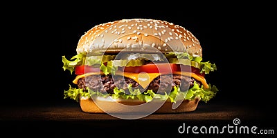 A Hamburger Takes Center Stage Against A Pristine White Background Stock Photo