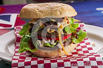 Hamburger the trolly gastronomy Stock Photo