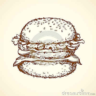 Hamburger. Vector drawing Vector Illustration