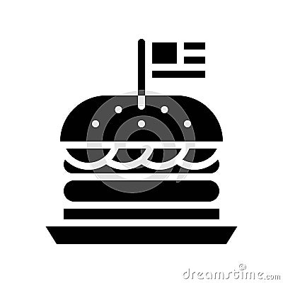 Hamburger vector, fast food related solid design icon Vector Illustration