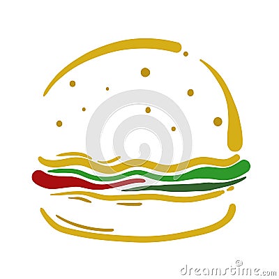 Hamburger vector illustration design graphic Vector Illustration