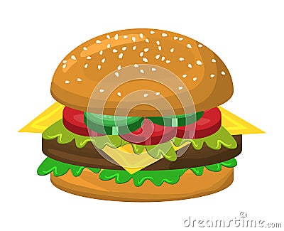 Hamburger vector symbol icon design. Vector Illustration