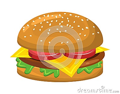 Hamburger vector symbol icon design. Vector Illustration