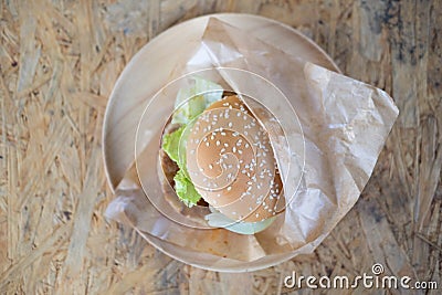 Hamburgers with fresh vegetables Stock Photo