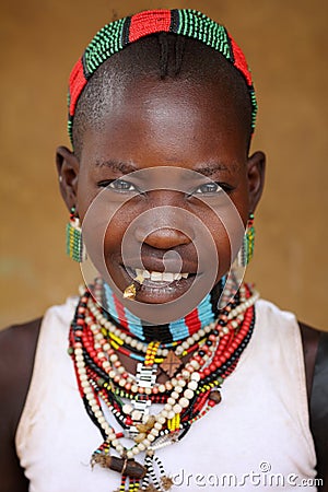 Hamer girl in South Omo, Ethiopia Editorial Stock Photo