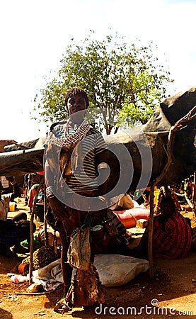 Hamer tribe girls Omo valley, Ethiopia Editorial Stock Photo