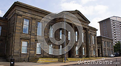 Hamilton Sheriff Court. Historical Building Made of Sandstone Still in Use as Court of Justice Editorial Stock Photo