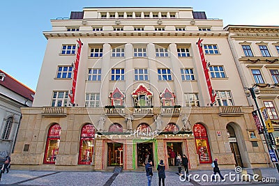 Landmark attraction in Prague: famous Hamleys toys and games shop - Czech Republic Editorial Stock Photo