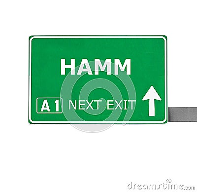 HAMM road sign isolated on white Stock Photo