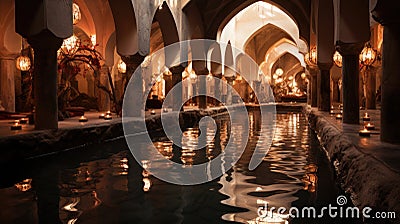 Hammam with swimming pool, public bath Stock Photo