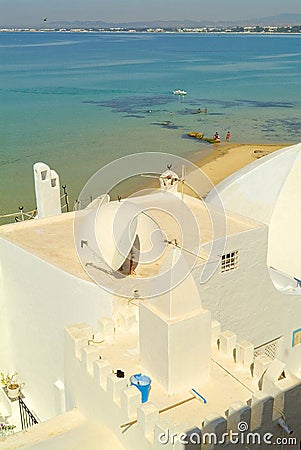 Hammamet - white roofs of medina Stock Photo