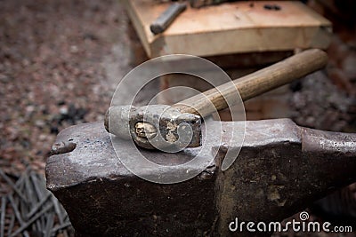 Hammer anvil Stock Photo