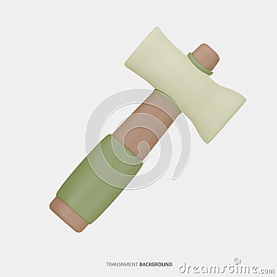 Hammer 3D Icon Illustration Rendering Transparent Background Stock Photo