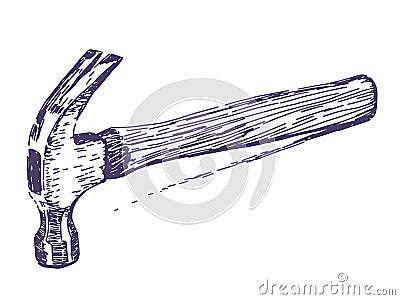 Hammer hand drawn Vector Illustration