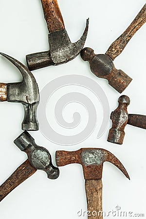 Hammer head steel for the wood working industrial and carpenter Stock Photo