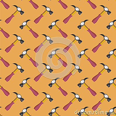 Hammer Icon Seamless Pattern Stock Photo